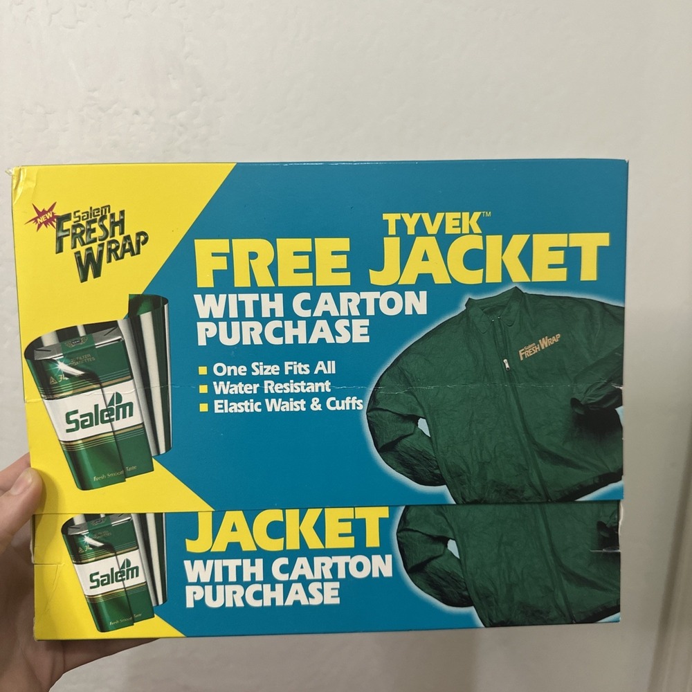 Vintage 1992 RJ‎ Reynolds Salem Fresh Wrap Cigarette Advertising Tyvex Jacket XL